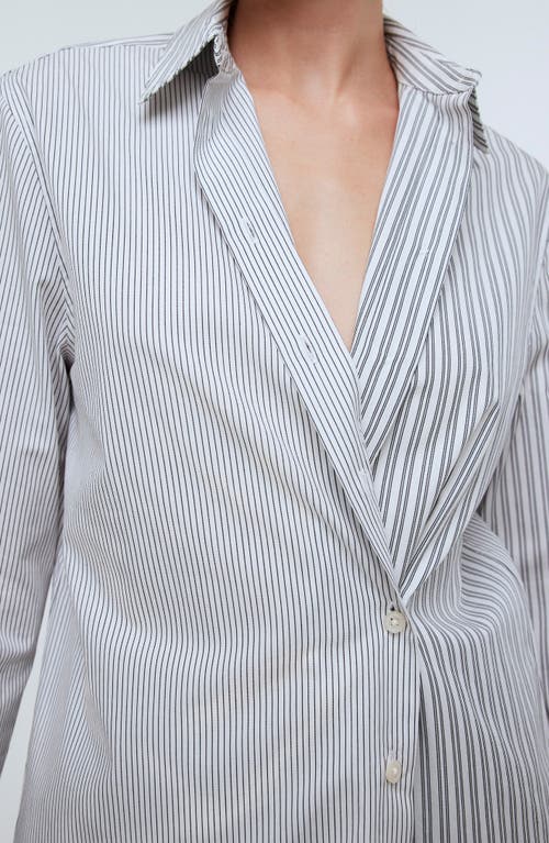 Madewell With-a-twist Stripe Poplin Button-up Shirt In Eyelet White