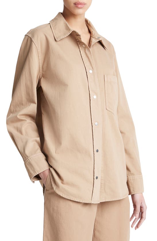 Shop Vince Cotton Twill Shirt Jacket In Cocoon