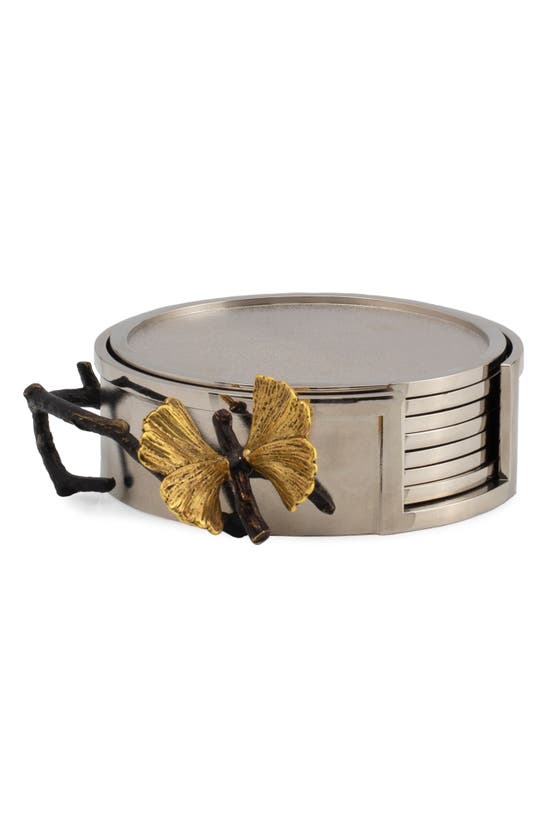 Michael Aram Butterfly Ginkgo Set Of 6 Coasters In Silver