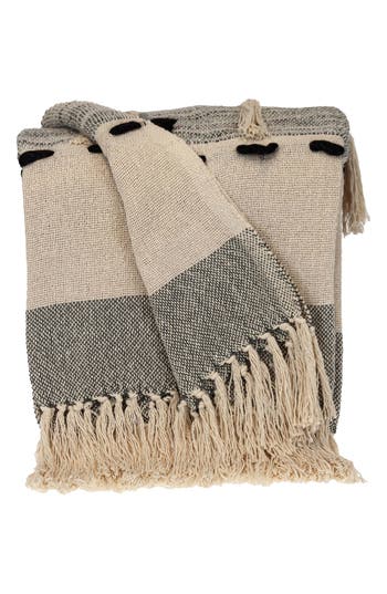 Parkland Collection Inca Fringe Throw Blanket In Gray