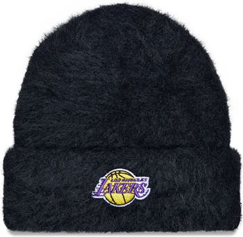 Women's New Era Black Los Angeles Lakers Fuzzy Thick Cuffed Knit Hat