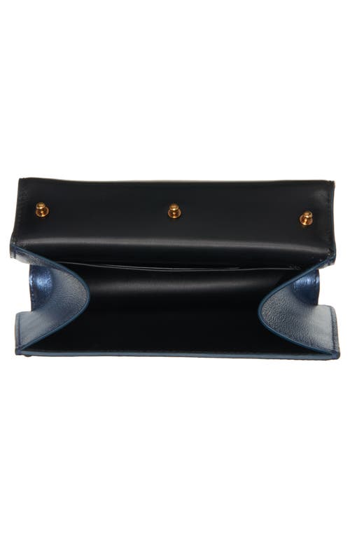 Dolce & Gabbana Devotion Mini Metallic Leather Top-handle Bag In 8h633 Blu Chiaro Laminato