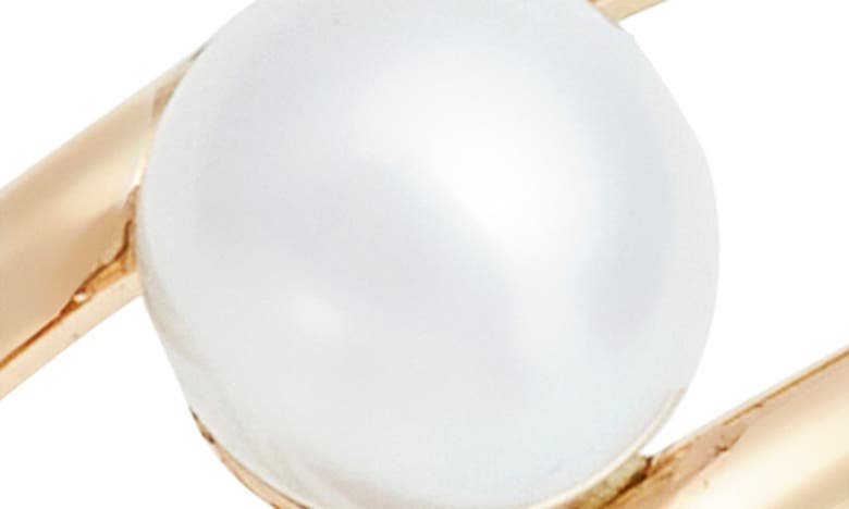 Shop Poppy Finch Cultured Pearl Double Band Ring In 14kyg