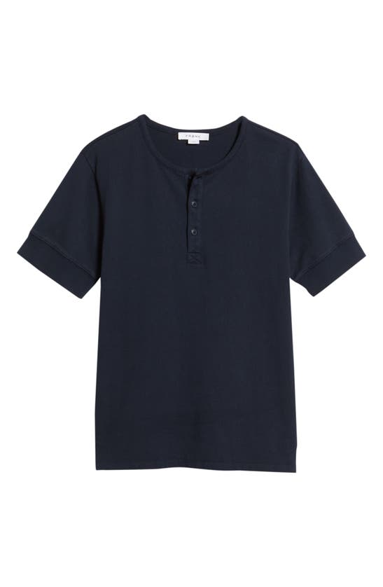 Shop Frame Slim Fit Henley T-shirt In Navy