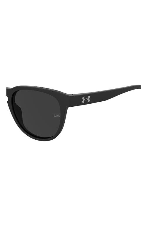 Under Armour Skylar 53mm Round Sunglasses In Matte Black/grey