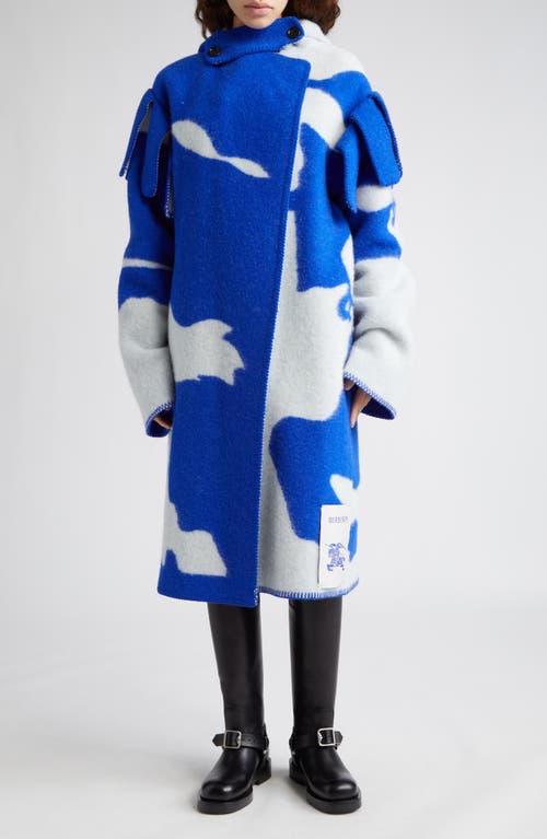 Equestrian Knight Print Wool Blanket Cape