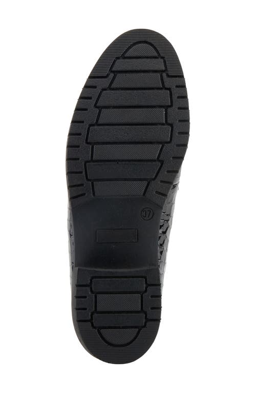 Shop Spring Step Hylen Platform Bit Loafer In Black Croco Patent