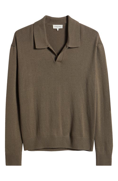 Shop Frame Wool & Silk Johnny Collar Sweater In Soft Mocha