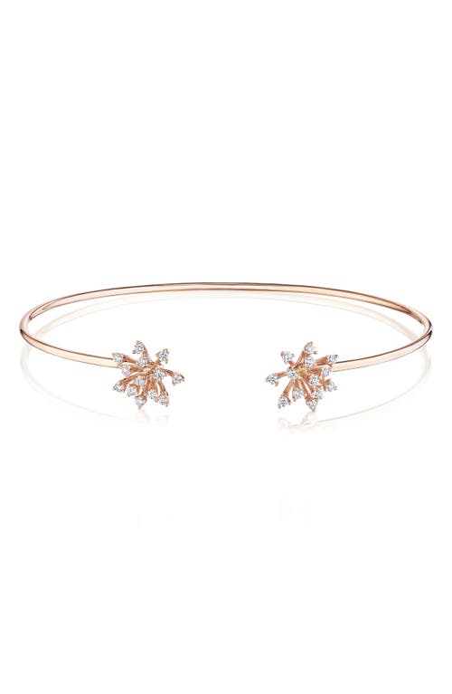Hueb Luminus Diamond Cuff Bracelet in Pink Gold at Nordstrom, Size Small