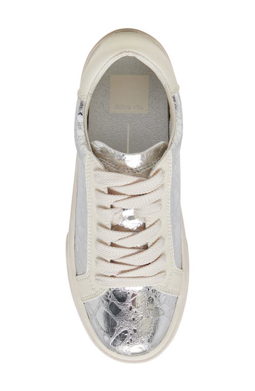 Shop Dolce Vita Zayn Platform Sneaker In Silver Distressed Leather