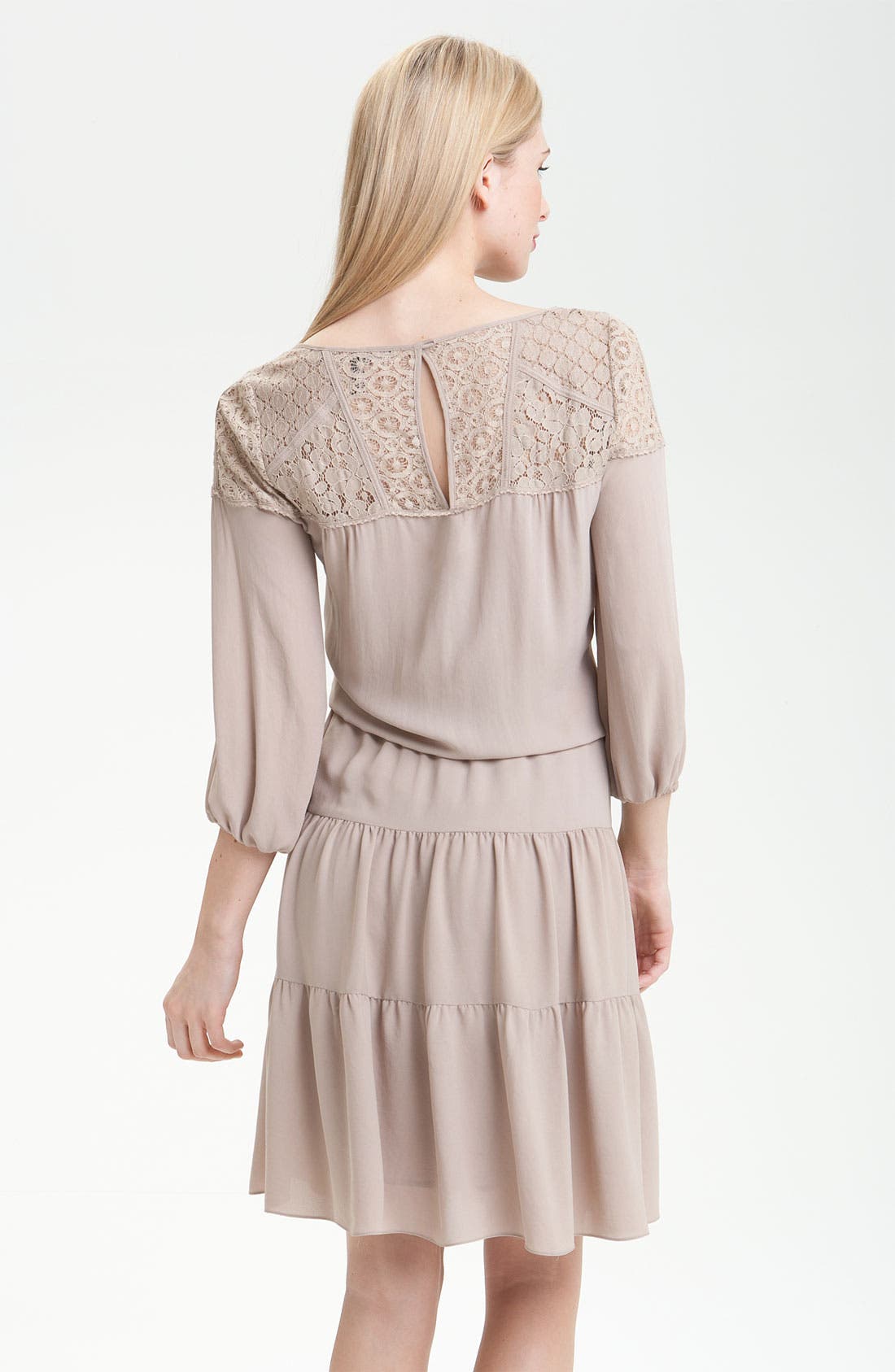BCBGMAXAZRIA Lace Yoke Peasant Dress Nordstrom