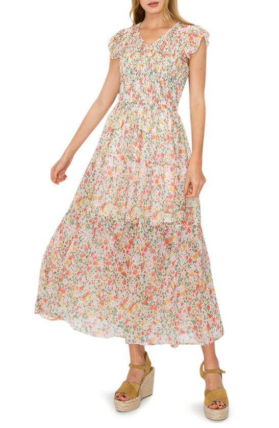 Melloday Floral Ruffle Tiered Maxi Dress In Pink Floral | ModeSens