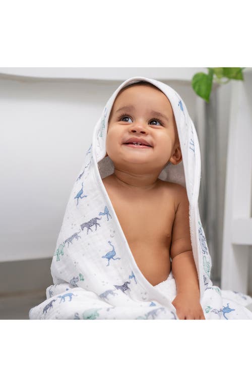 Aden + Anais 2-pack Cotton Washcloth & Hooded Towel In Map The Stars Grey