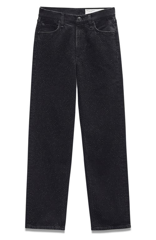 Shop Rag & Bone Harlow Rhinestone Mid Rise Ankle Straight Leg Jeans In Sirinjewel