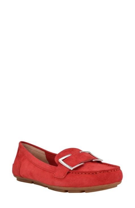 womens red flats size 8
