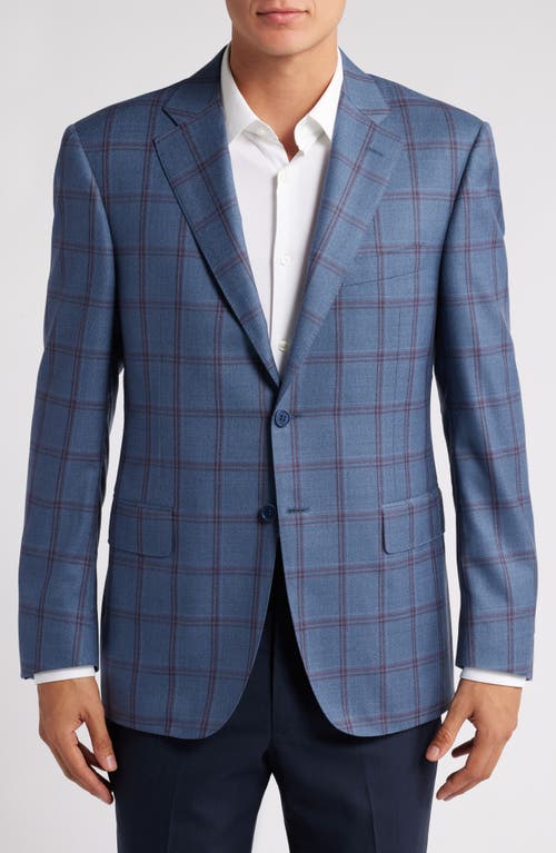 Canali Siena Regular Fit Check Wool Sports Coat In Blue