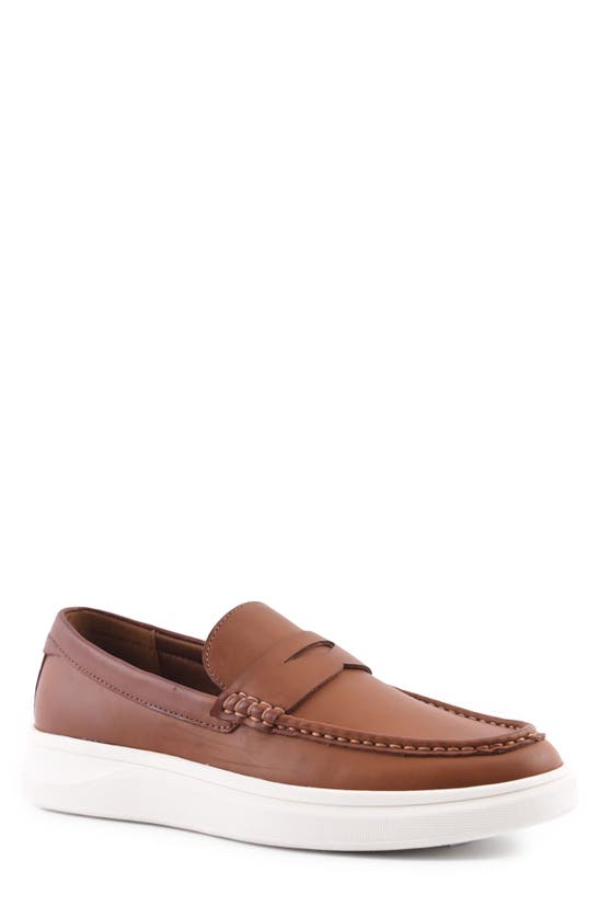 Shop Aldo Zayne Penny Loafer In Tan Synthetic Smooth