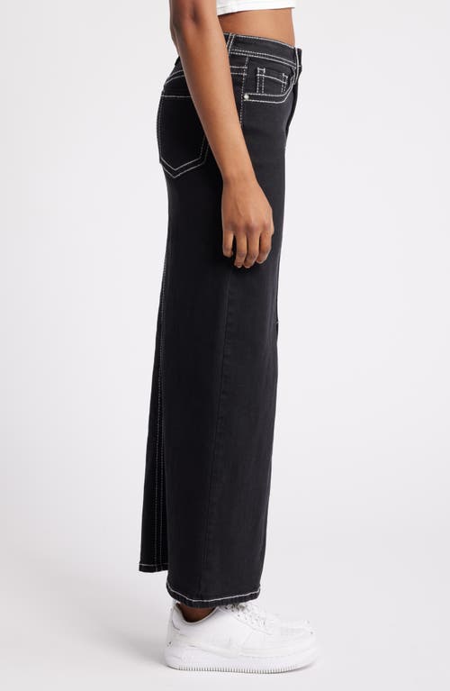 Shop Ptcl Heavy Stitch Denim Maxi Skirt In Black