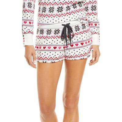 Pj Salvage Holi Love Fair Isle Pajama Shorts, Ivory