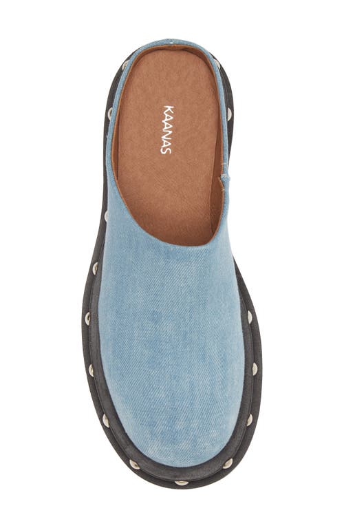 Shop Kaanas Meg Lug Sole Mule In Indigo