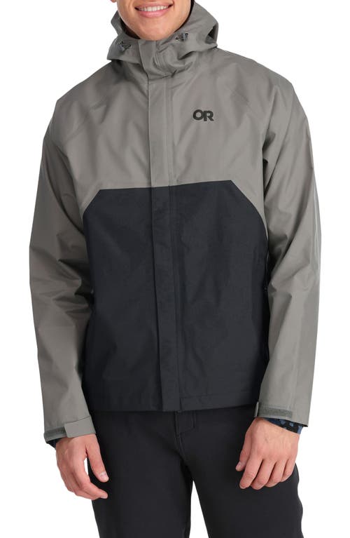 Outdoor Research Apollo Rain Jacket In Black/pewter