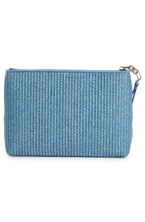 Shop Givenchy Raffia Travel Pouch In Sky Blue