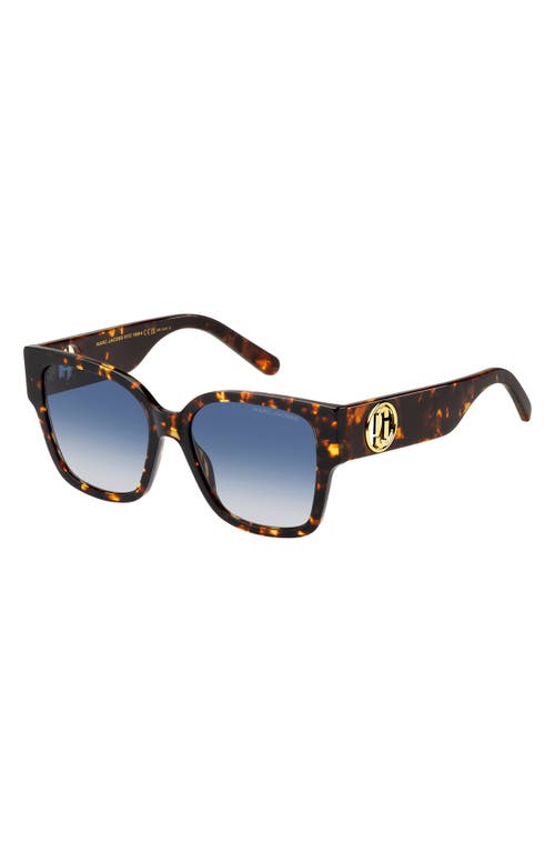 Marc Jacobs 54mm Square Sunglasses In Havana/blue Shaded
