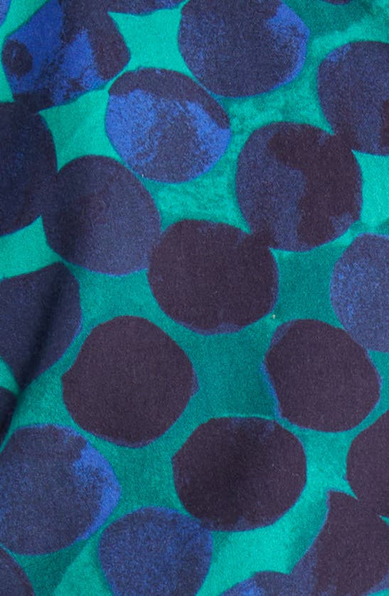 Shop Nic + Zoe Ocean Dot Stretch Cotton Sateen Top In Green Multi