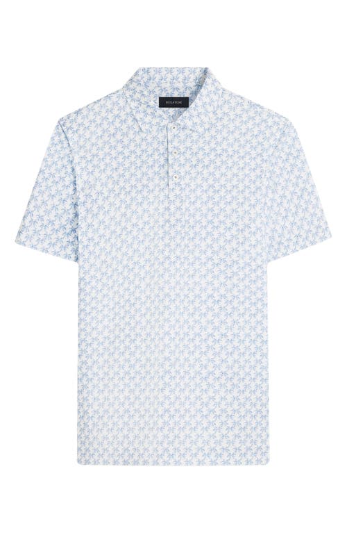 Shop Bugatchi Victor Ooohcotton® Leaf Print Polo In Azure