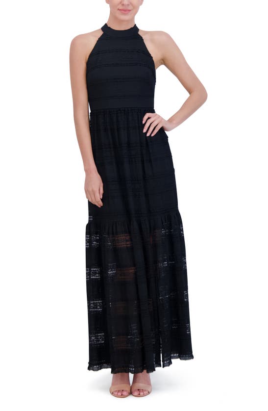 Shop Eliza J Lace Inset Maxi Dress In Black