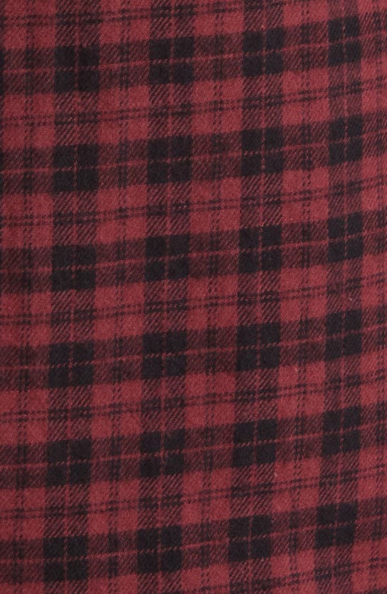 Nordstrom Marcus Trim Fit Check Flannel Button-down Shirt In Burgundy- Black Marcus Plaid