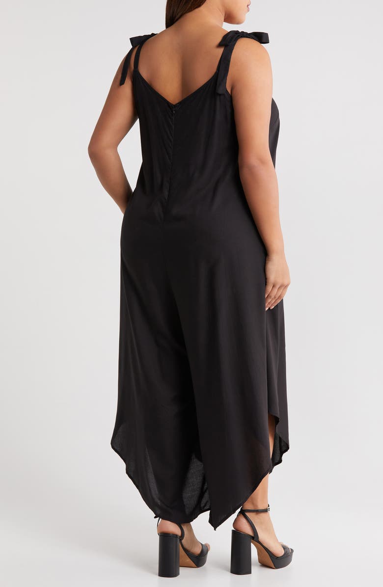 Vince Camuto Tie Strap Crop Wide Leg Jumpsuit, Alternate, color, Rich Black