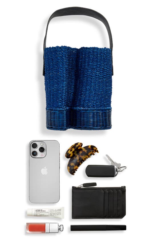 Sacai Small S-basket Woven Raffia In Blue