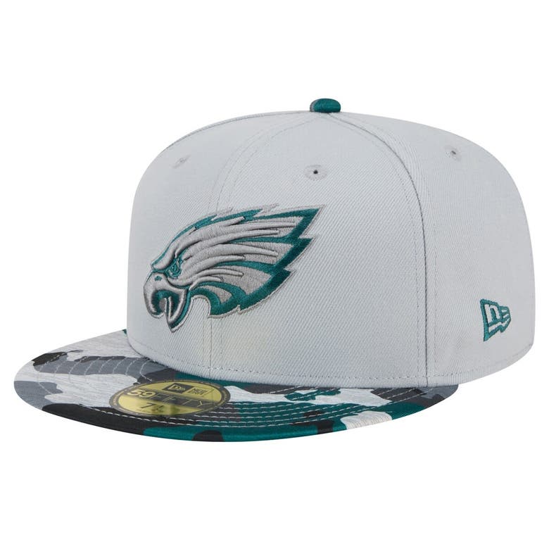 Shop New Era Gray Philadelphia Eagles Active Camo 59fifty Fitted Hat