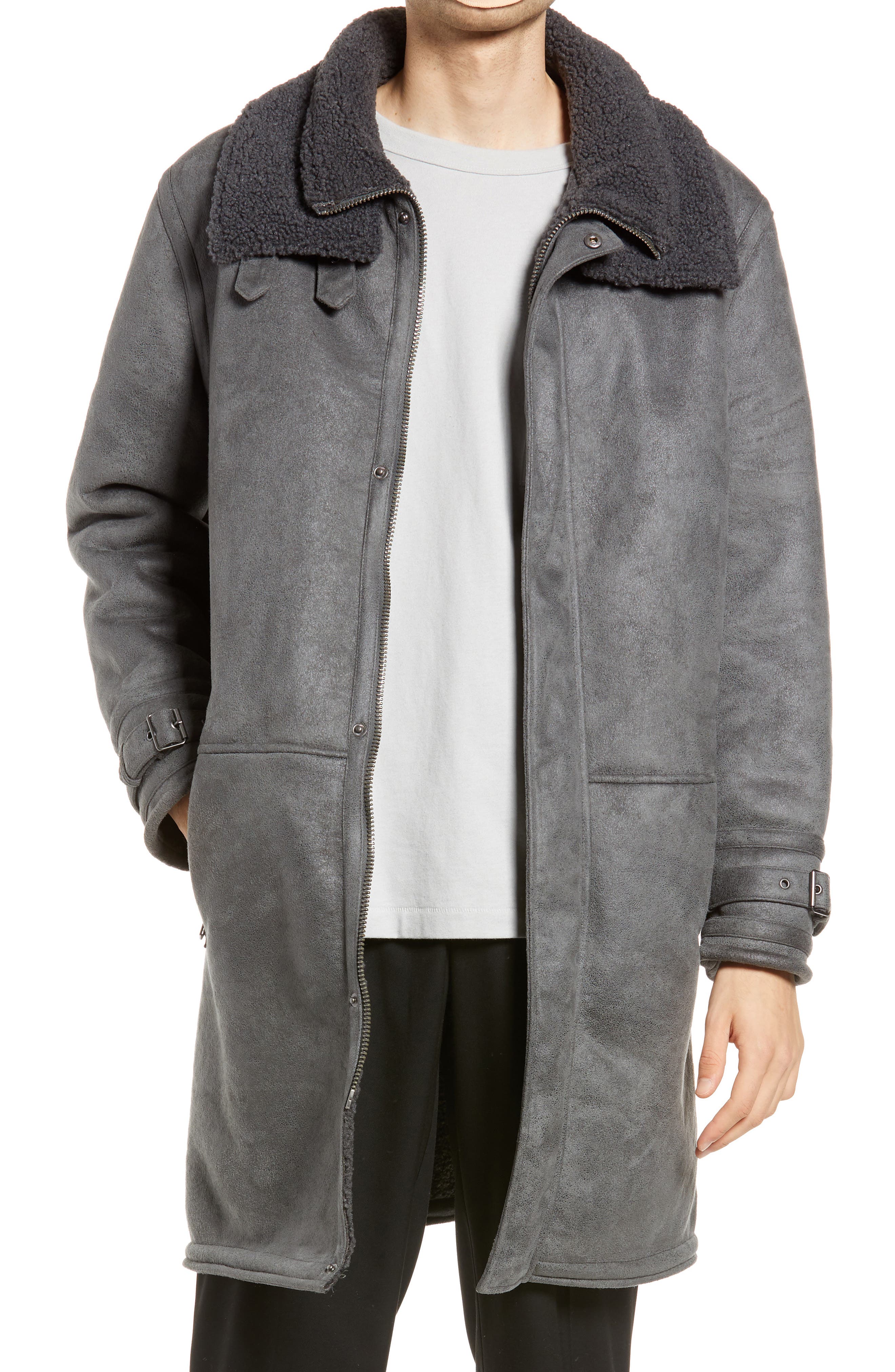 topman shearling coats & jackets