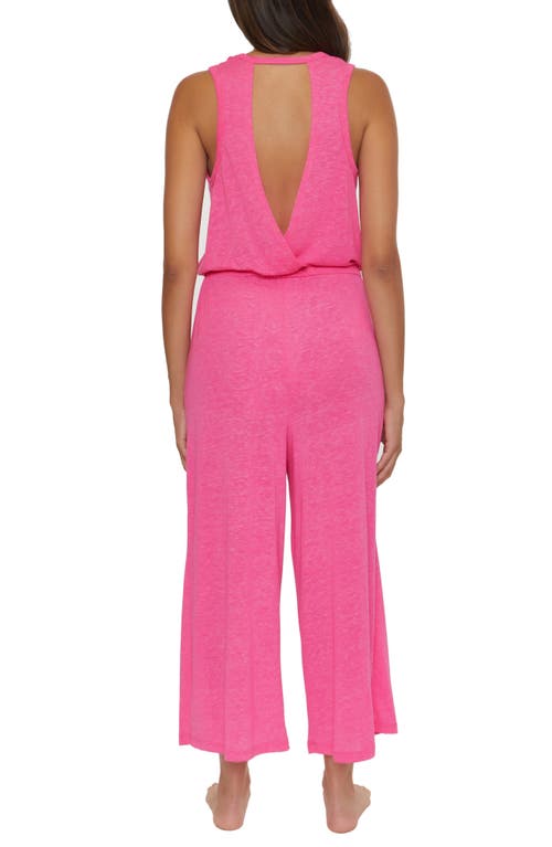 Shop Becca Beach Date Wide Leg Cover-up Jumpsuit In Pink Glo