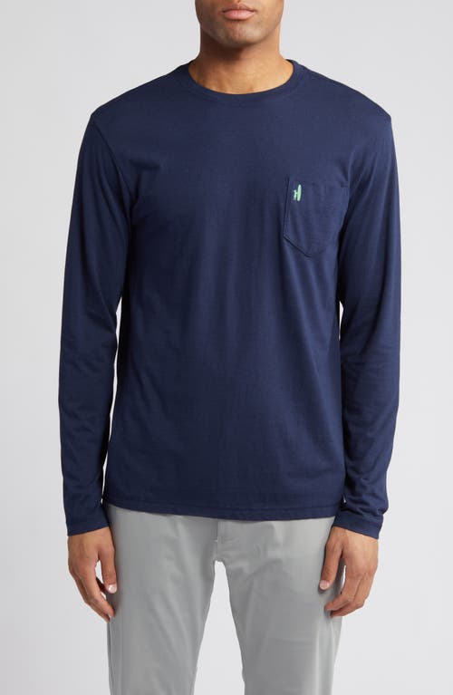 johnnie-O Recipe for Happiness Long Sleeve Pocket T-Shirt Navy at Nordstrom,