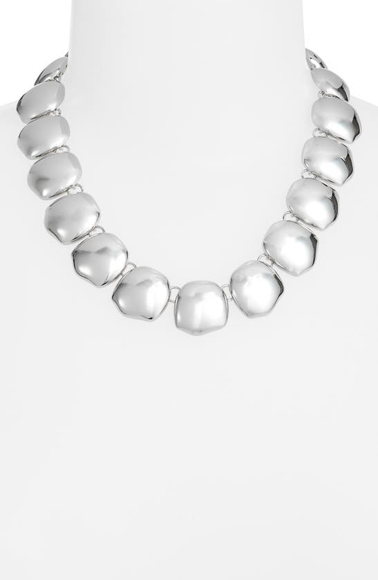 Shop Open Edit Molten Orb Collar Necklace In Rhodium
