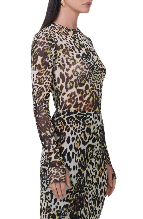 Shop Afrm Kaylee Print Mesh Top In Fall Animal