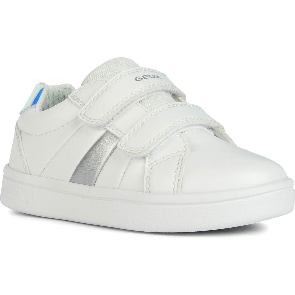 Geox Kids' Dj Rock Sneaker In White/silver