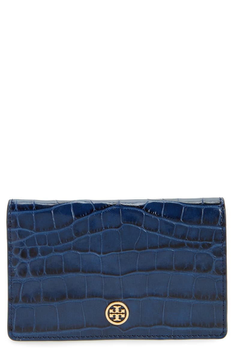 Tory Burch Parker Slim Croc Embossed Leather Wallet | Nordstrom