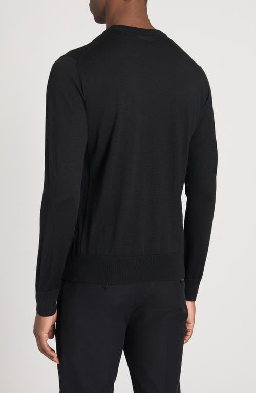 Shop Dolce & Gabbana Dolce&gabbana Logo Long Sleeve Cashmere Knit Top In N0000 Nero