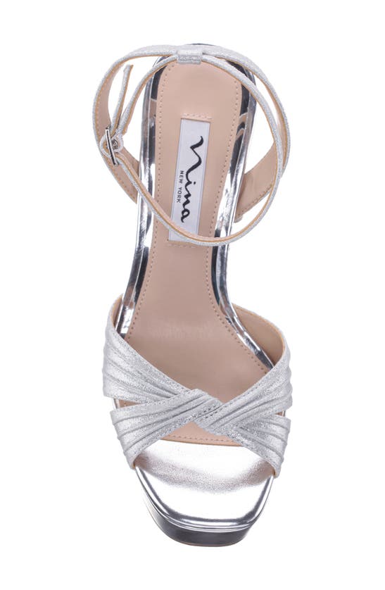 Shop Nina Angie Ankle Strap Platform Sandal In Silver