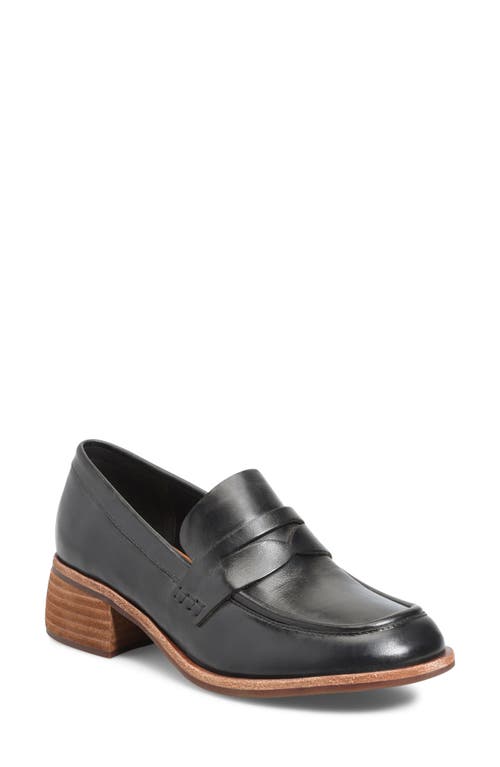 Kork-Ease® Keegan Penny Loafer Pump in Black Leather 