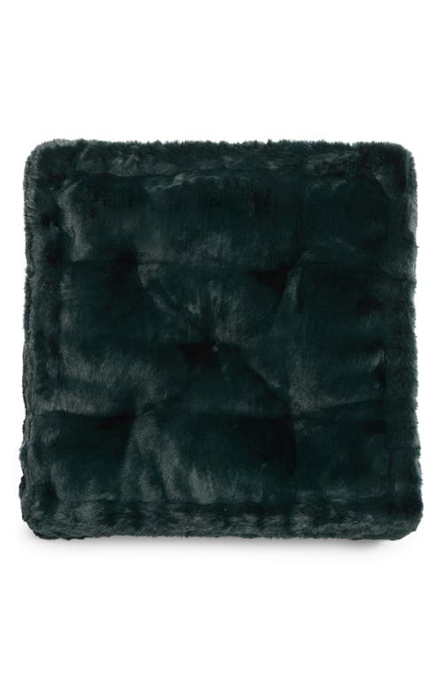 Apparis Claudia Faux Fur Square Floor Pillow in Emerald Green at Nordstrom