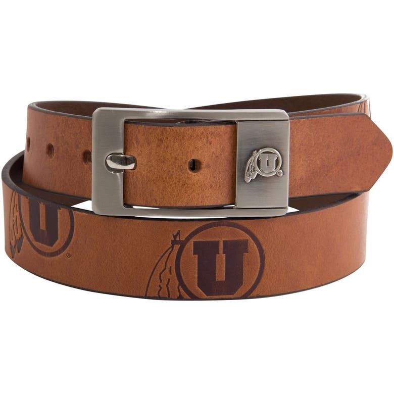 Eagles Wings Utah Utes Brandish Leather Belt In Brown