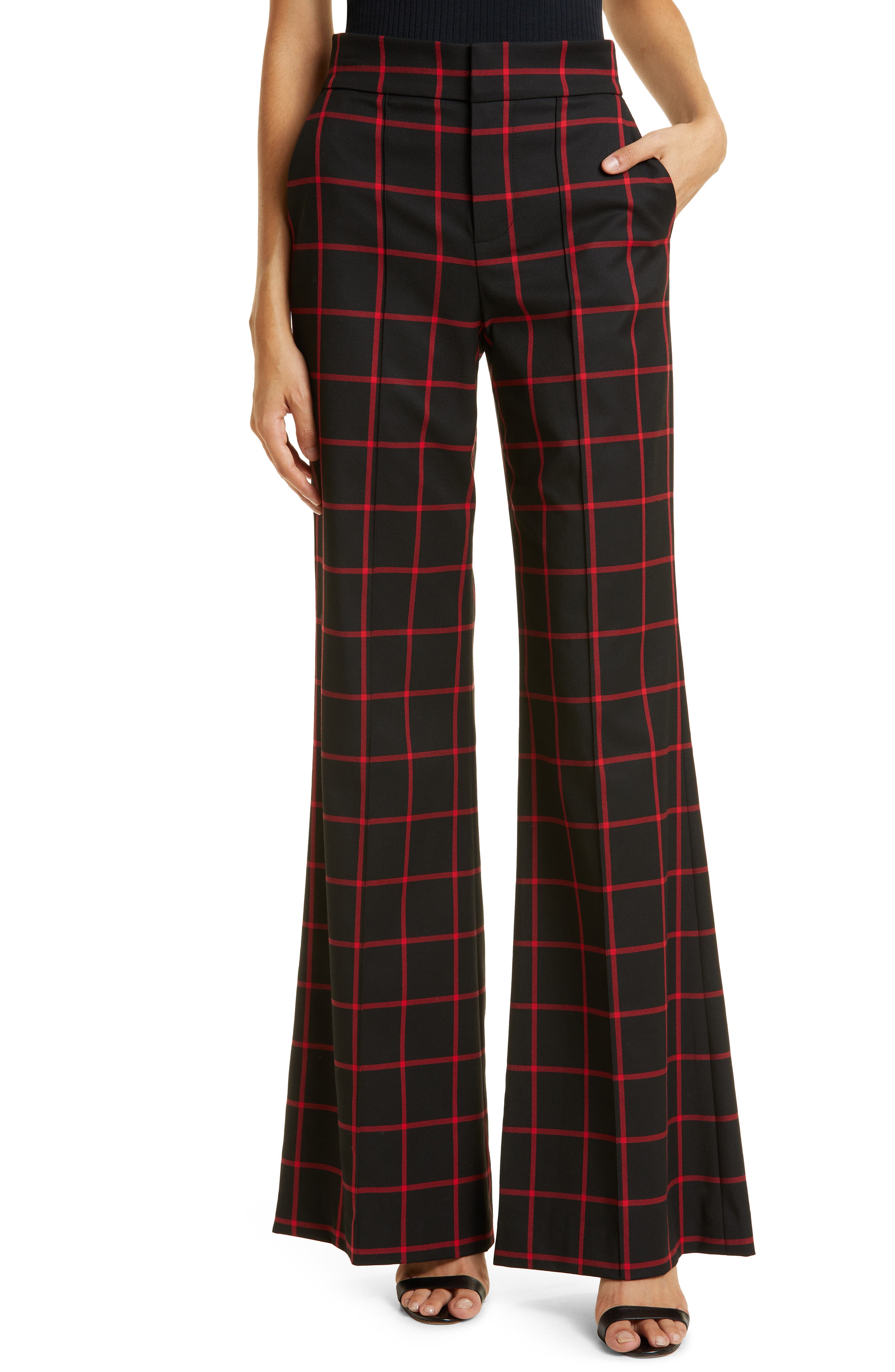 high waisted plaid pants womens