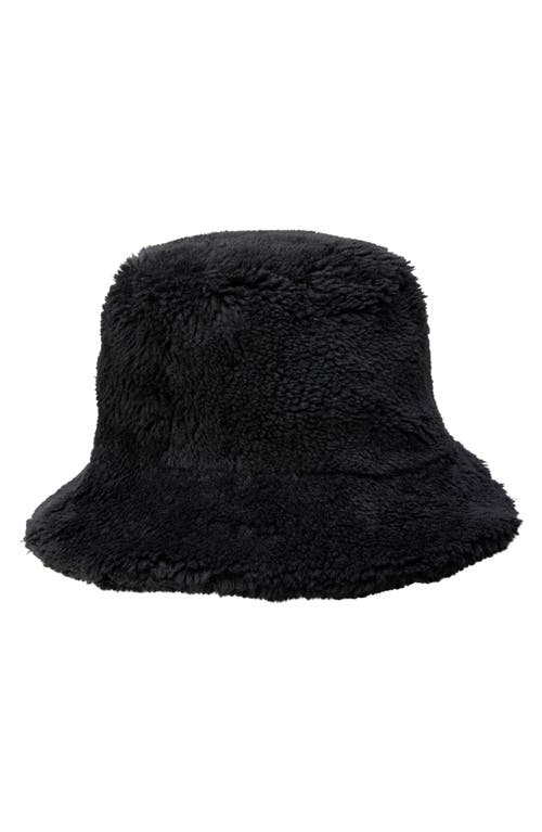LITA by Ciara Recycled Polyester & Wool Faux Fur Bucket Hat in Black
