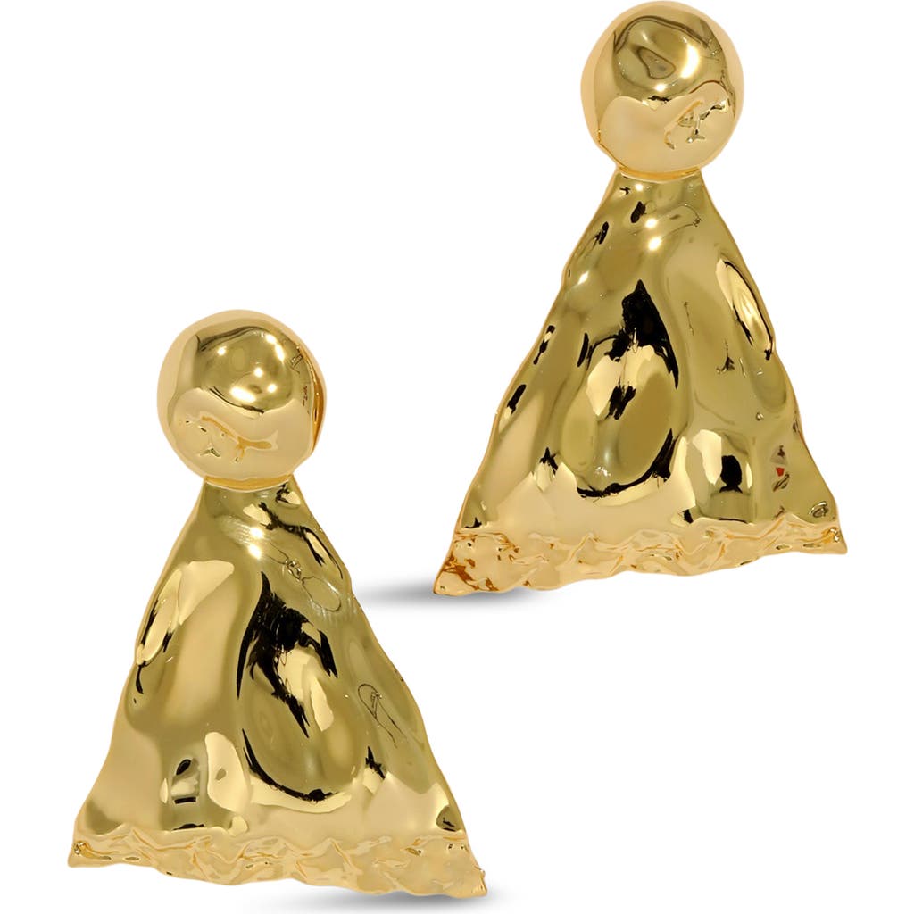 Shop Alexis Bittar Brut Triangle Drop Earrings In Gold