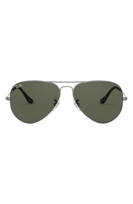 Ray Ban Large Original 62mm Aviator Sunglasses In Metallic